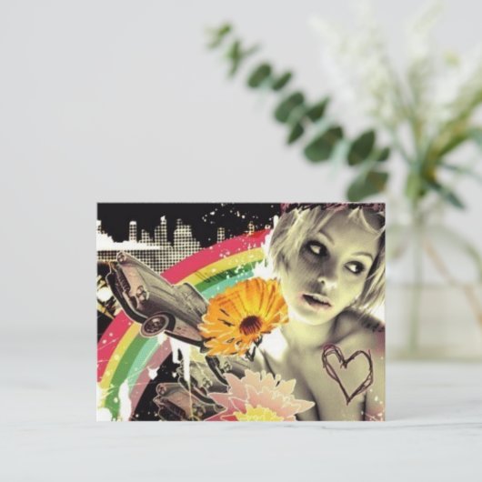 Hübsches Mädchen Postkarte (Stehend Vorderseite)