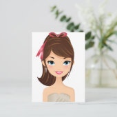Hübsches Mädchen Postkarte (Stehend Vorderseite)