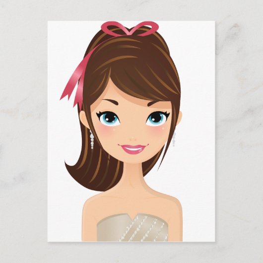 Hübsches Mädchen Postkarte (Vorderseite)