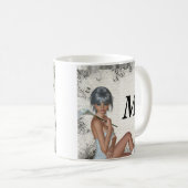 Hübsches Mädchen und Silberdamtel Kaffeetasse (VorderseiteRechts)