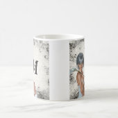 Hübsches Mädchen und Silberdamtel Kaffeetasse (Mittel)