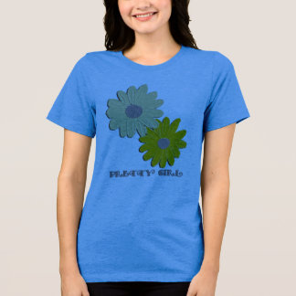 Hübsches Mädchen Vintage Gänseblümchen Tri-Blend Shirt