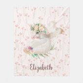 Hübsches magisches Einhorn Rosa Blumen Fleecedecke (Vorderseite)