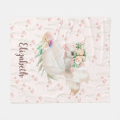 Hübsches magisches Einhorn Rosa Blumen Fleecedecke (Vorderseite (Horizontal))
