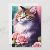 Hübsches Maine Coon & Blume Portrait Karte (Vorderseite)
