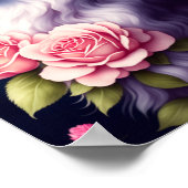 Hübsches Maine Coon & Blume Portrait Poster (Ecke)