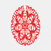 Hübsches Mandala Niedliche Weihnachten und Rot Ornament Aus Metall (Vorderseite links)