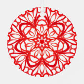 Hübsches Mandala Niedliche Weihnachten und Rot Ornament Aus Metall (Rückseite)
