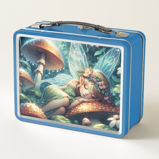 Hübsches Märchenland mit niedlicher Schnecke und S Metall Brotdose (Rückseite)