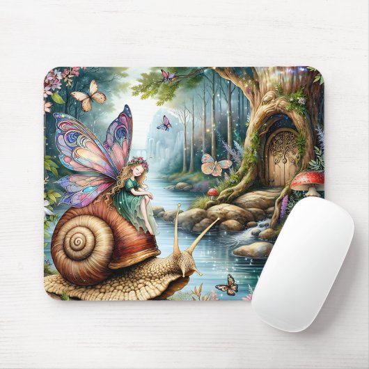 Hübsches Märchenland mit niedlicher Schnecke und S Mousepad (Mit Mouse)