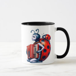 Hübsches Marienkäfer und sein Akkordeon Tasse