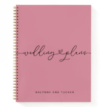 Hübsches Mauve Pink Wedding Plans Heart Notebook