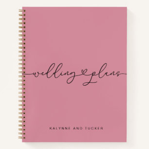 Hübsches Mauve Pink Wedding Plans Heart Notebook Notizblock