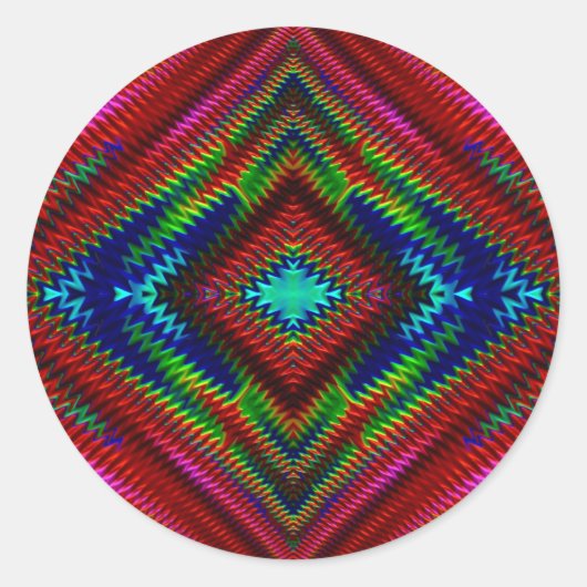 ~ Hübsches mehrfarbiges Fraktal ~ Runder Aufkleber (Vorderseite)
