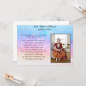 Hübsches Memorial Gedicht mit Foto Karte (Vorderseite/Rückseite Beispiel)