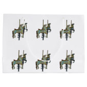 Hübsches Mergo Round Carousel Horses Muster Große Geschenktüte (Rückseite)