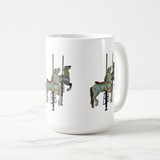 Hübsches Mergo Round Carousel Horses Muster Kaffeetasse (VorderseiteRechts)