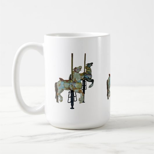 Hübsches Mergo Round Carousel Horses Muster Kaffeetasse (Links)