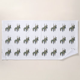 Hübsches Mergo Round Carousel Horses Muster Strandtuch