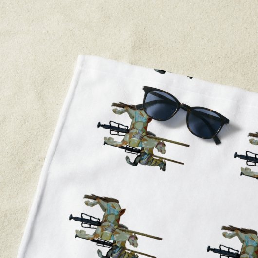 Hübsches Mergo Round Carousel Horses Muster Strandtuch (Beispiel)