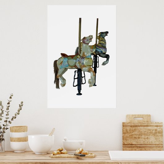 Hübsches Mergo Round Carousel Horses Poster (Küche)