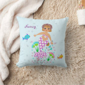 Hübsches Mermaid-Design Personalisiert Kissen (Decke)