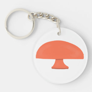 Hübsches minimalistisches orangefarbenes Pilzwald- Schlüsselanhänger