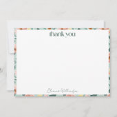 Hübsches Minze-Sage Rosa Blumenmuster benutzerdefi Dankeskarte (Vorderseite)