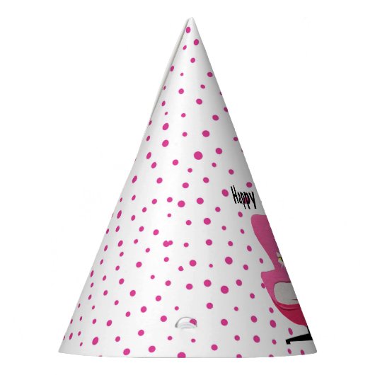 Hübsches Mittelalter Katzen Rosa Stuhl Polka Dosen Partyhütchen (Links)