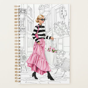 Hübsches Mode Mädchen mit Tasche in Paris Planer