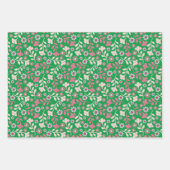 Hübsches modernes Blume- und Weintrio Geschenkpapier Set (Vorderseite 2)