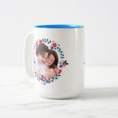 Hübsches modernes Blumenkraut-Foto Zweifarbige Tasse (Vorderseite Links)