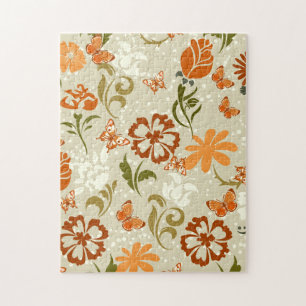 Hübsches modernes Blumenmuster Puzzle