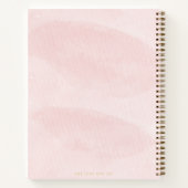 Hübsches modernes Blush Wasserfarbe Leere Rezept Notizblock (Rückseite)