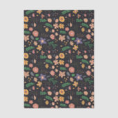 Hübsches modernes dunkles Blumenmuster Seidenpapier (Vorderseite)