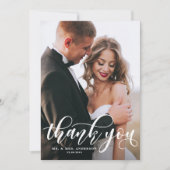 Hübsches modernes kalligrafisches Hochzeitssemble Dankeskarte (Vorderseite)