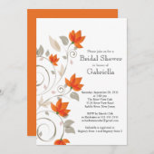 Hübsches modernes Orangenblumen Brautparty Einladung (Vorne/Hinten)