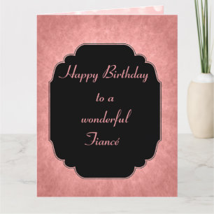 Hübsches modernes Rosa Happy Birthday Fiancé Karte