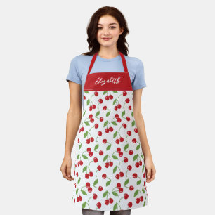 Hübsches Modernes Rotkirsch-Beeren-Muster Backen Schürze