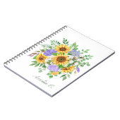 Hübsches modernes Sonnenblumengeschirr Notizblock (Linke Seite)