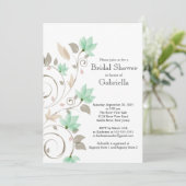 Hübsches modernes tadelloses grünes einladung (Stehend Vorderseite)