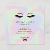 Hübsches, modernes und stilvolles holografisches M Quadratische Visitenkarte (Rückseite)