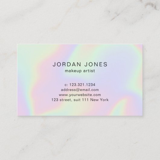 Hübsches, modernes und stilvolles holografisches M Visitenkarte (Rückseite)