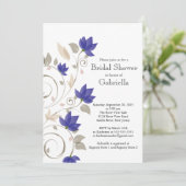 Hübsches modernes Violett Blumenkohl Brautparty Einladung (Stehend Vorderseite)