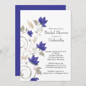 Hübsches modernes Violett Blumenkohl Brautparty Einladung (Vorne/Hinten)