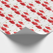 Hübsches Mohnblütenmuster Geschenkpapier (Ecke)