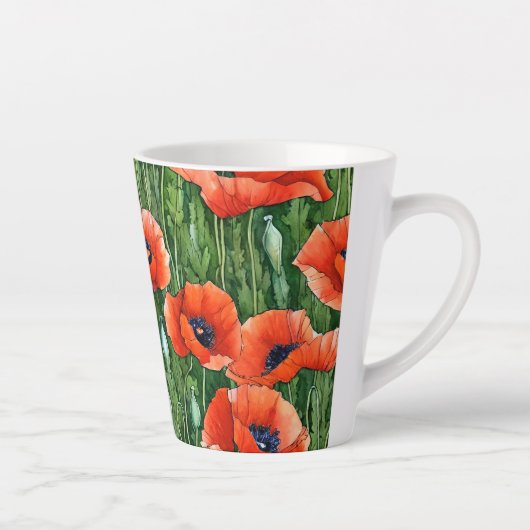 Hübsches Mohndesign Milchtasse (Rechts)