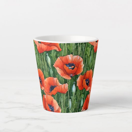 Hübsches Mohndesign Milchtasse (Vorderseite)