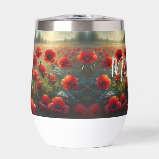 Hübsches Mohnfeld am Sommertag (Vorderseite)