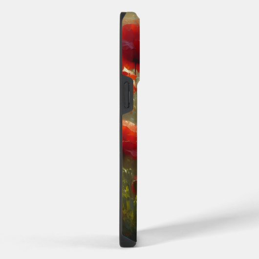 Hübsches Mohnfeld am Sommertag iPhone Hülle (Rechte Seite)